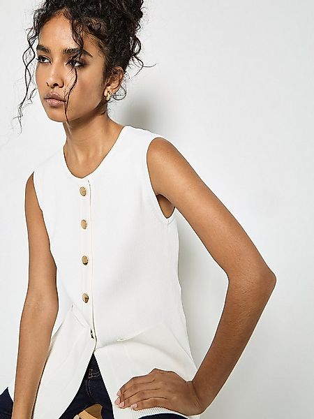 Apricot Strickweste Weste mit dekorativen Knöpfen günstig online kaufen