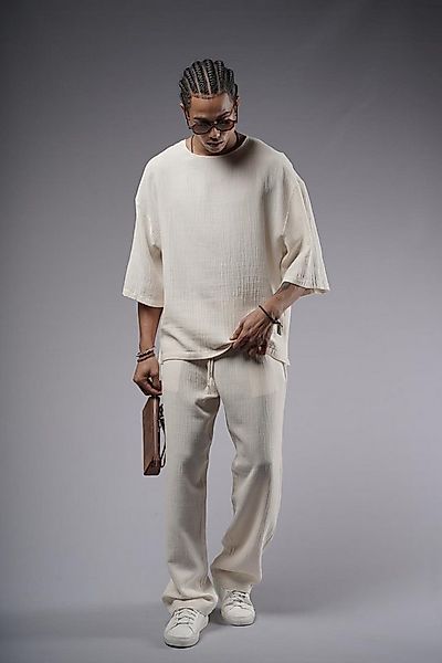 Denim Distriqt Freizeitanzug Feiner Leinen Oversized 2 Teiler aus Baumwolle günstig online kaufen