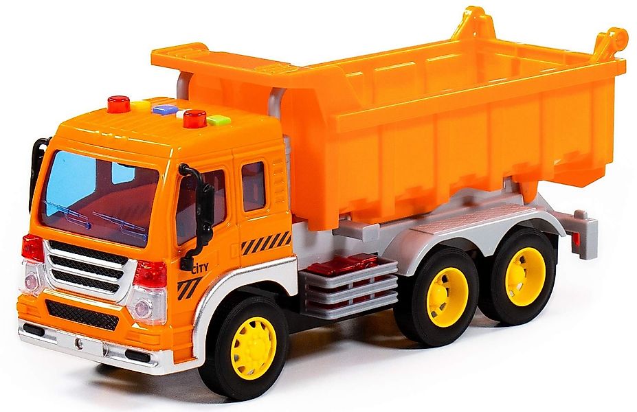 Polesie Spielzeug-Kipper Muldenkipper CITY orange Schwungrad günstig online kaufen