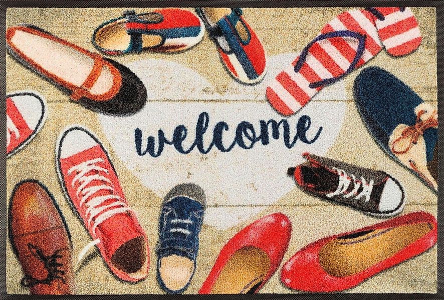 wash+dry by Kleen-Tex Fußmatte Shoes welcome, rechteckig, Höhe: 7 mm, Schmu günstig online kaufen