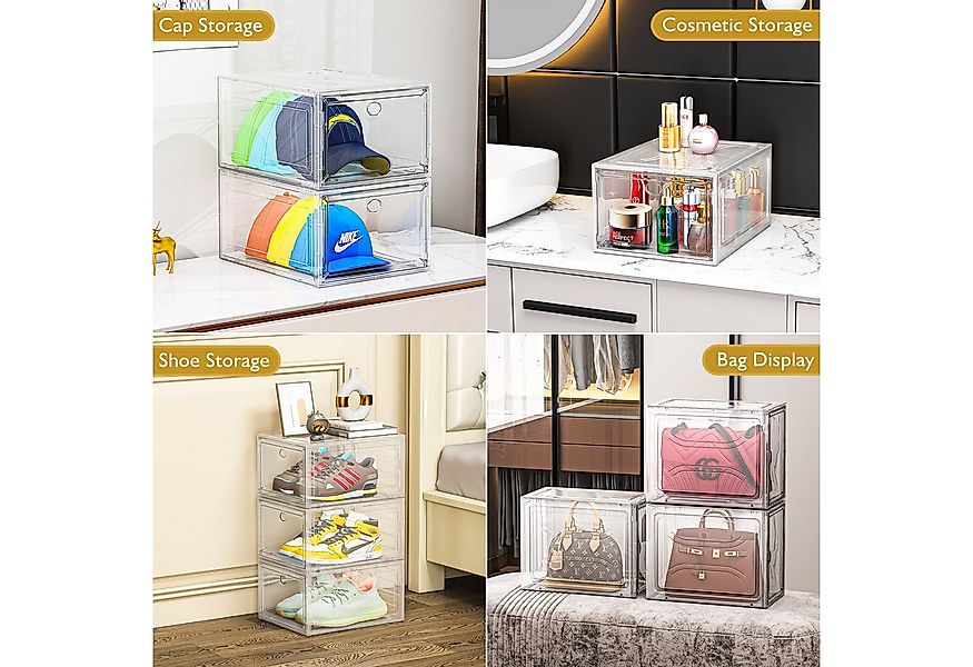 POPOLIC Schuhkiste 9er-Set Größe Schuhboxen Stapelbar Transparent (Schuhauf günstig online kaufen