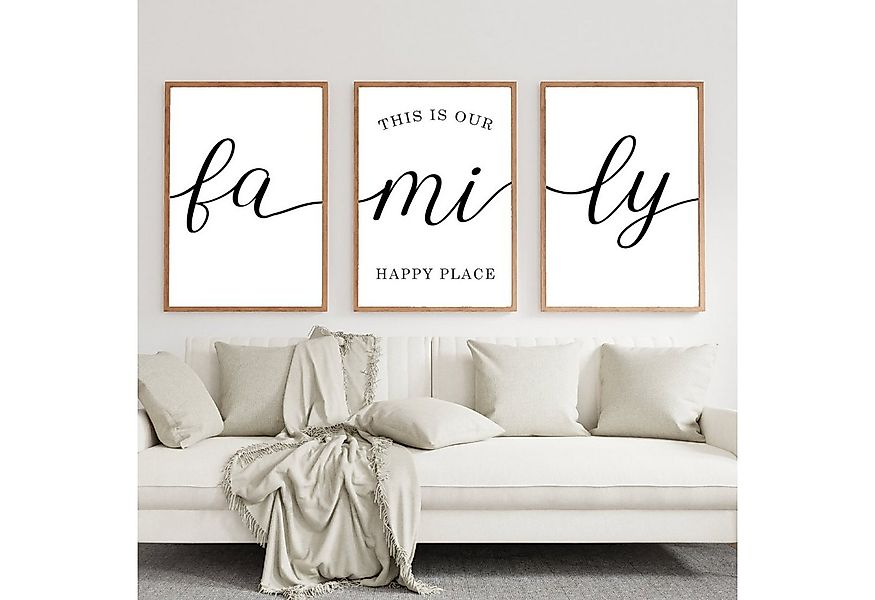 Tigerlino Poster 3er Set Familienposter Wandbilder Familie Wohnzimmer Wandd günstig online kaufen