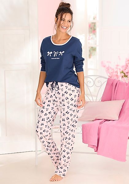 Vivance Dreams Pyjama Set, 2 tlg. mit süßem Schleifenmuster günstig online kaufen