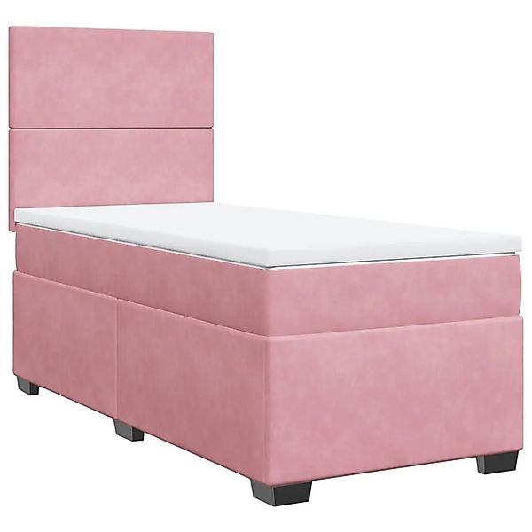 vidaXL Boxspringbett mit Matratze Rosa 90x200 cm Samt 3293109 günstig online kaufen
