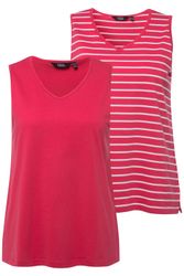 Ulla Popken Longtop Top 2er-Pack Ringel/uni günstig online kaufen