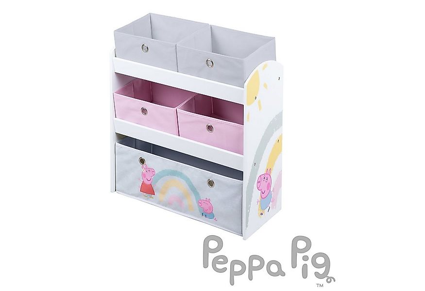 roba® Kinderregal Peppa Pig, Montessori Aufbewahrungsregal mit 5 Boxen günstig online kaufen