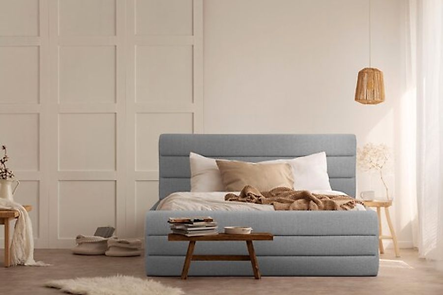 OTTO products Polsterbett "Merrit" Quernaht im Kopf- und Fußteil, in 5 Brei günstig online kaufen