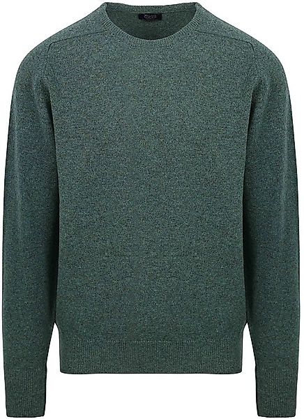 William Lockie O-Auschnitt Pullover Lammwolle grün - Größe M günstig online kaufen