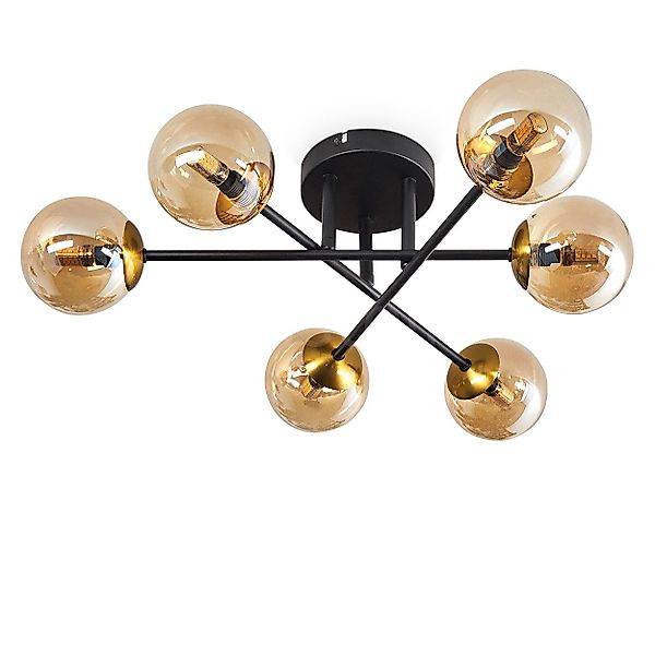 hofstein Deckenleuchte Deckenlampe aus Metall/Glas in günstig online kaufen