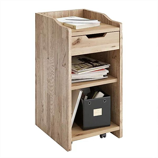 Büro Schreibtischcontainer aus Wildeiche Massivholz einer Schublade günstig online kaufen