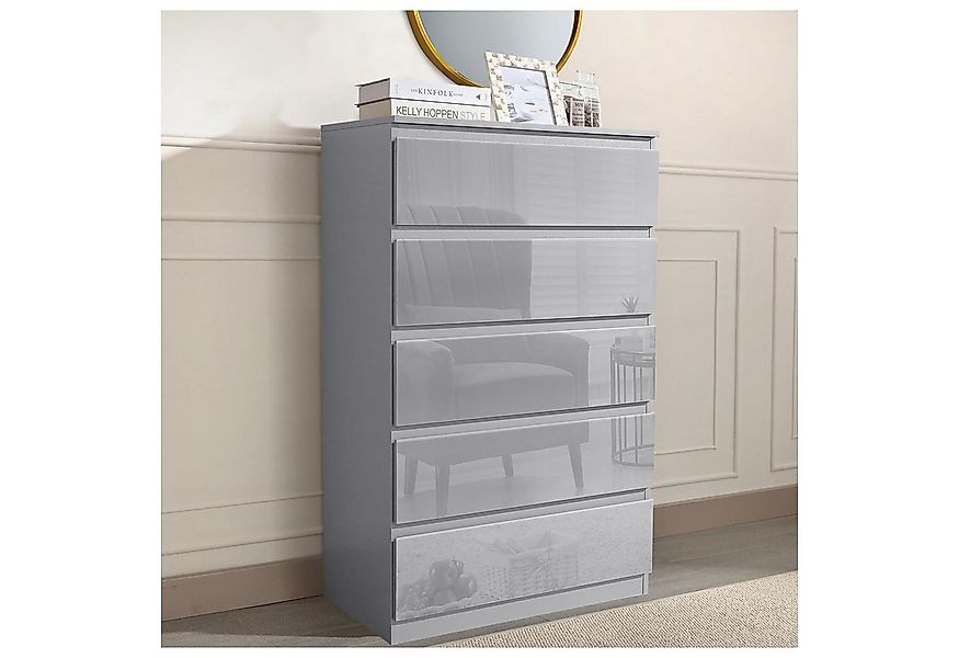 HTI-Living Sideboard Sideboard Kenji 5 Schubladen Hochglanz Grau (Stück, 1 günstig online kaufen