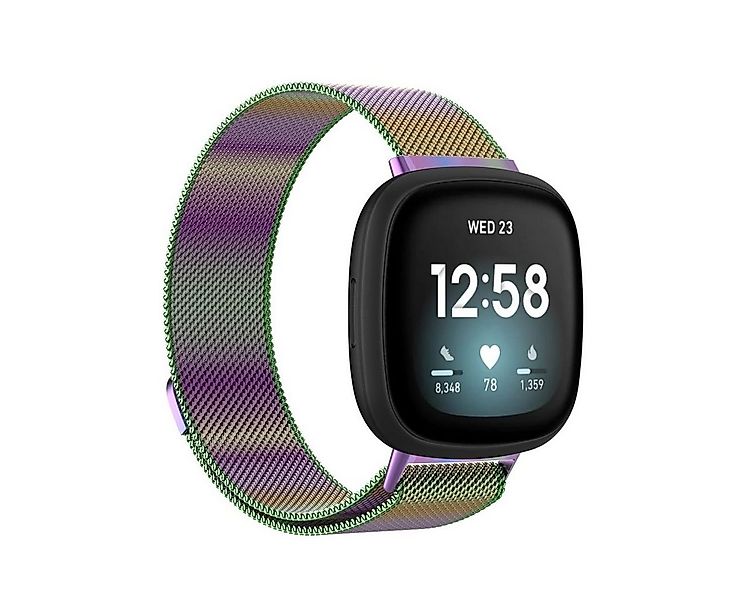 Wigento Smartwatch-Armband Für Fitbit Versa 4 + 3 / Sense 1+ 2 Magnet Metal günstig online kaufen