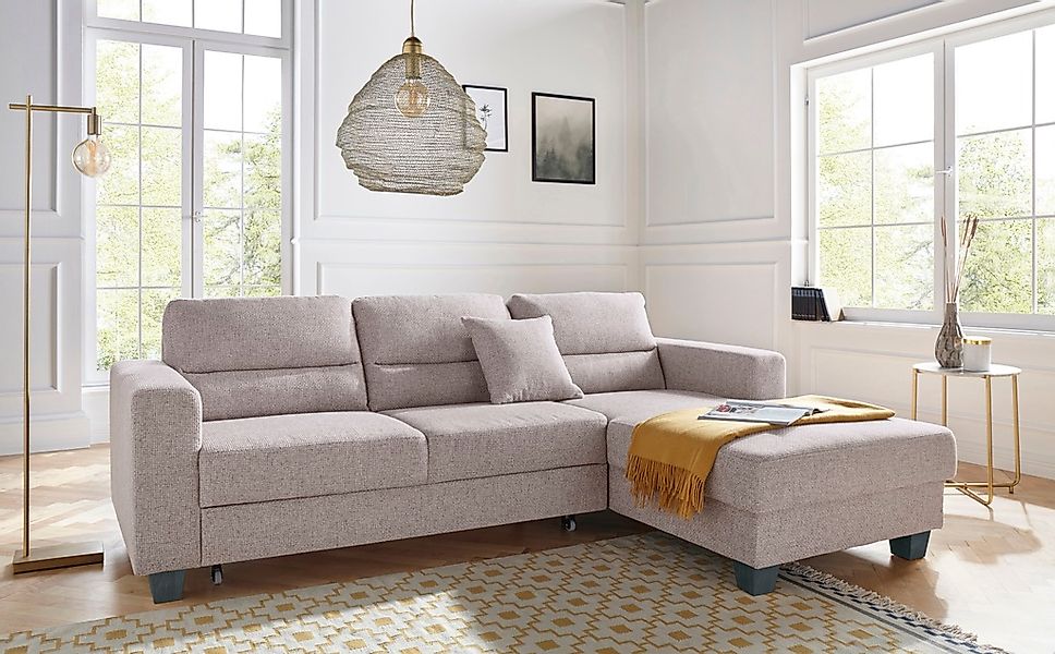 TRENDMANUFAKTUR Ecksofa "Chamber, zeitlos und modern, bequem mit hohem Sitz günstig online kaufen