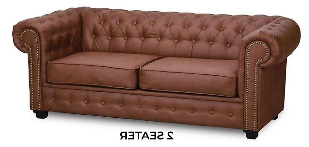 Xlmoebel Sofa Braunes Chesterfield-Sofa Polstermöbel Zweisitzer Couch Sofas günstig online kaufen