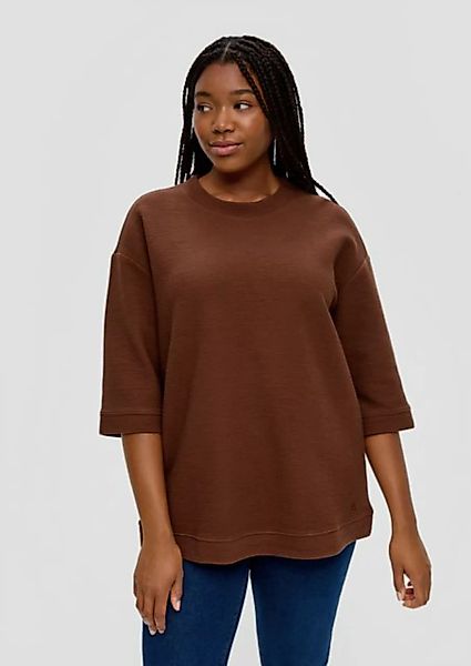 TRIANGLE Sweatshirt Sweatshirt in Crinklestruktur Logo günstig online kaufen