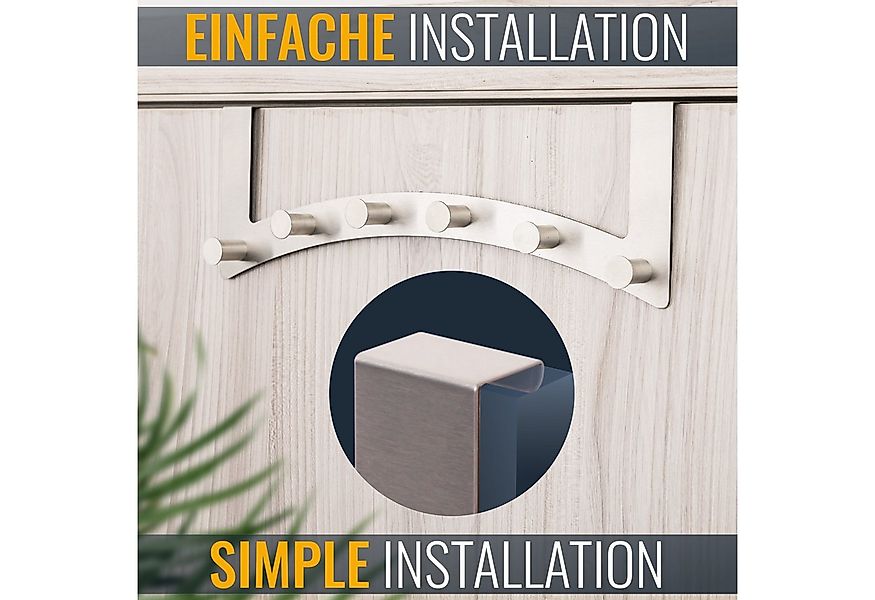 RICOO Garderobenleiste Tür Hakenleiste Hängegarderobe Türhakenleiste aus St günstig online kaufen