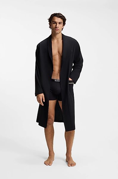 BOSS Morgenmantel aus Baumwoll-Jersey mit Logo-Stickerei günstig online kaufen