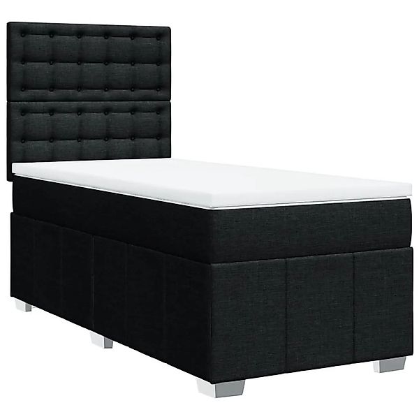 vidaXL Boxspringbett mit Matratze Schwarz 90x190 cm Stoff 3293839 günstig online kaufen