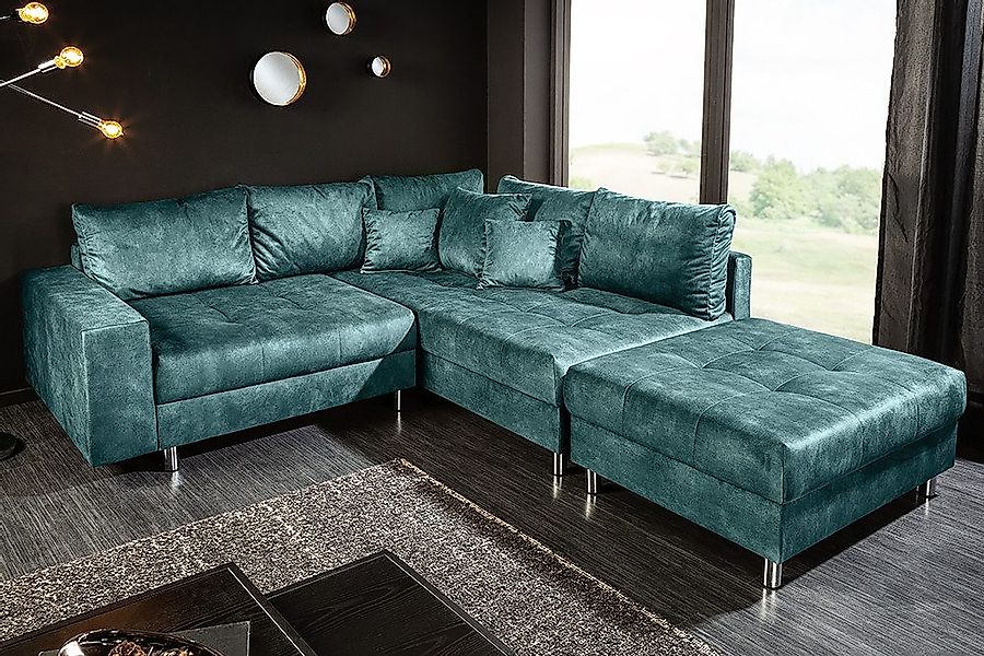 riess-ambiente Ecksofa KENT 220cm petrol, Einzelartikel günstig online kaufen