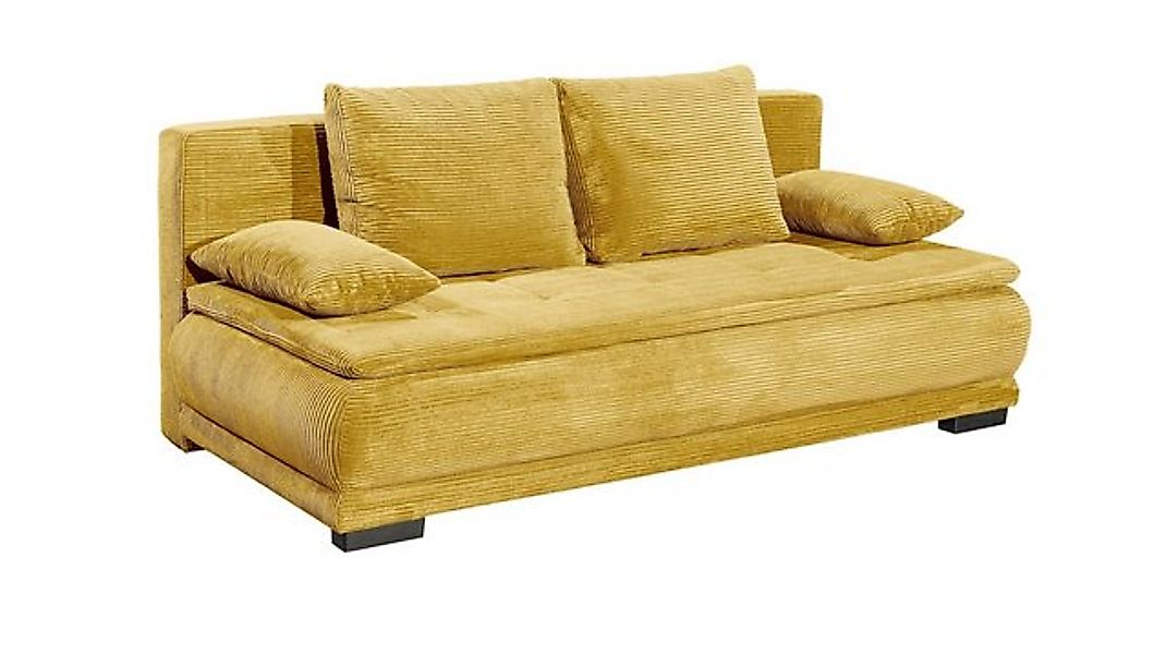 Black Red White Schlafsofa Liegefläche 162x207cm, mustard - 208x93x108 (BxH günstig online kaufen