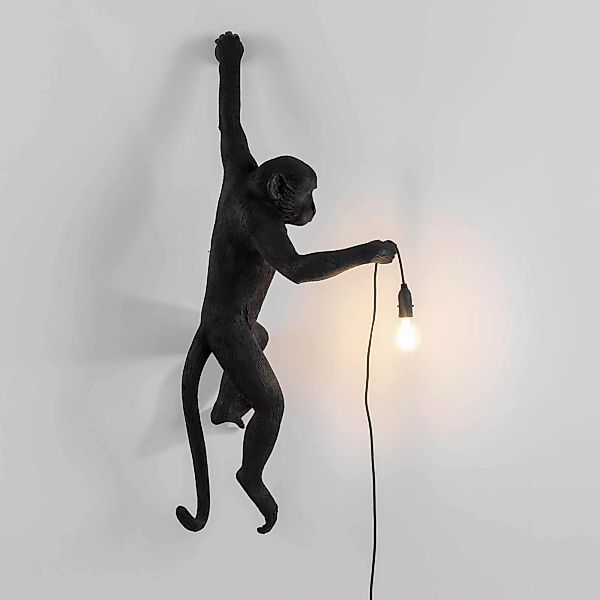 Outdoor-Wandleuchte mit Stecker Monkey Hanging plastikmaterial schwarz / ou günstig online kaufen