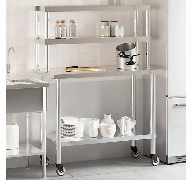 vidaXL Spülenschrank Küchen-Arbeitstisch mit Aufsatzboard 110x55x150 cm Ede günstig online kaufen