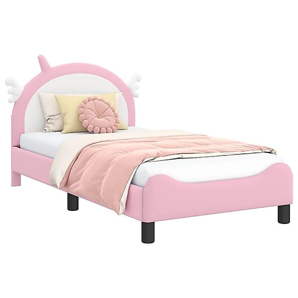 vidaXL Kinderbettgestell mit Kopfteil Rosa 80 x 160 cm PU 42011230 günstig online kaufen