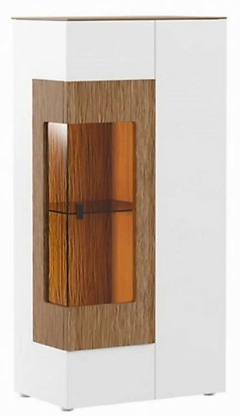 Casa Padrino Vitrine Eckvitrine Weiß / Braun 65,8 x 40 x H. 138,3 cm - Mode günstig online kaufen