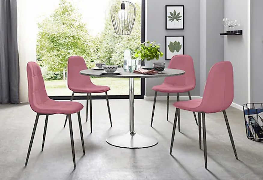 INOSIGN Essgruppe Set, 5 Stk. tlg. mit rundem Tisch im Zement-Optik günstig online kaufen