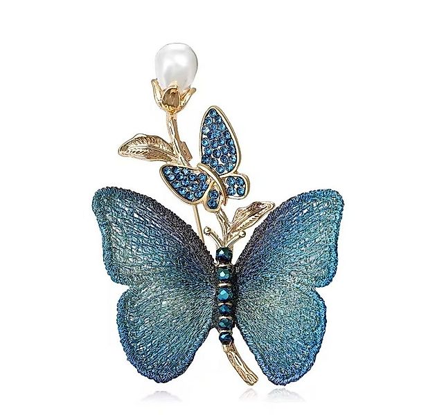 Dark-Desires Brosche Schmetterlings Brosche vintage in blau-gold, Schmetter günstig online kaufen