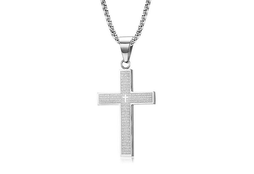 KARMA Edelstahlkette Halskette mit Kreuz Silber Schwarz oder Gold Herren (G günstig online kaufen