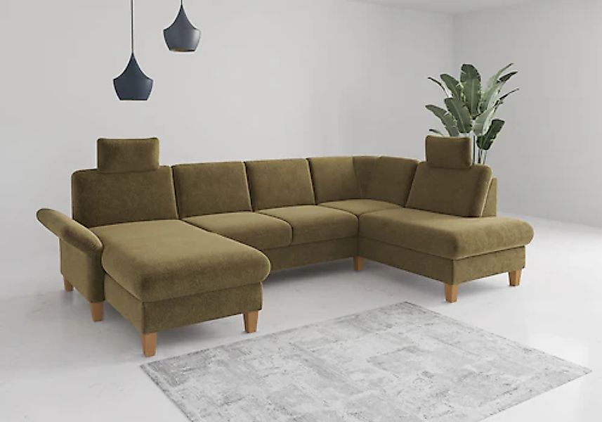 Home affaire Wohnlandschaft "Rochelle, U-Form", optional mit Armteilverstel günstig online kaufen