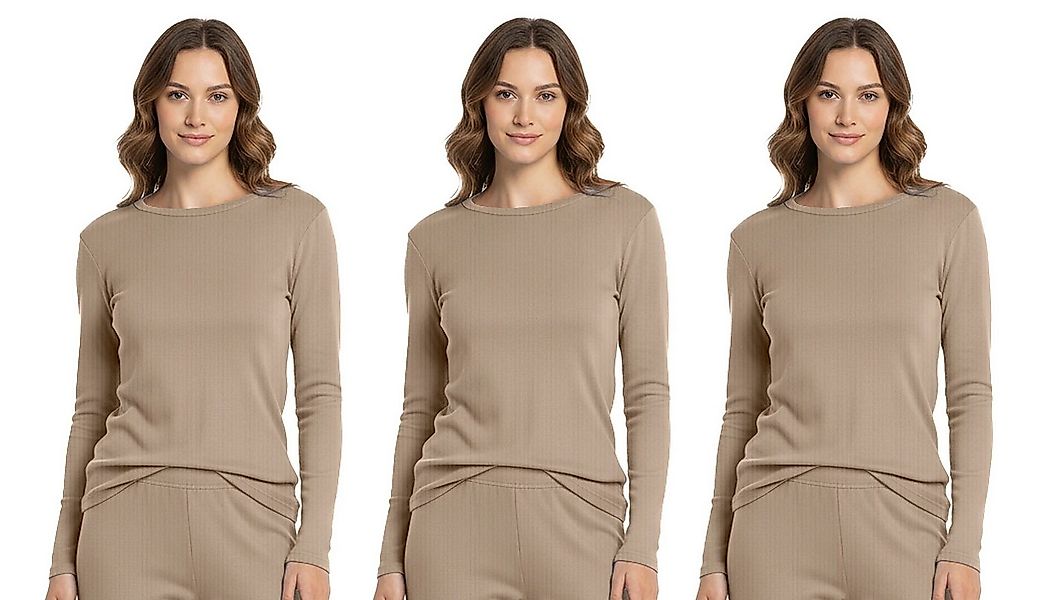 HEAT BOOSTER Thermounterhemd 3 x Damen Unterhemd Thermo Langarm Shirt HEAT günstig online kaufen