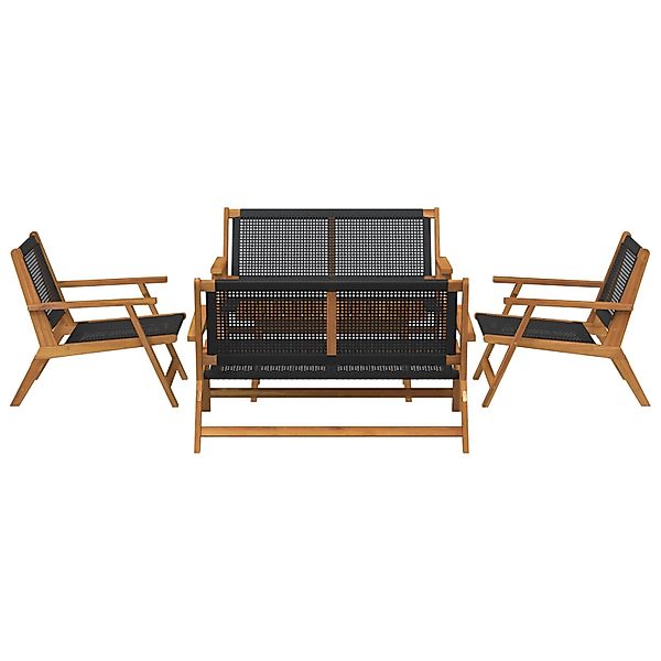 vidaXL Gartenstühle mit Tisch - 5-Teiliges Set aus Massivem Akazienholz in günstig online kaufen