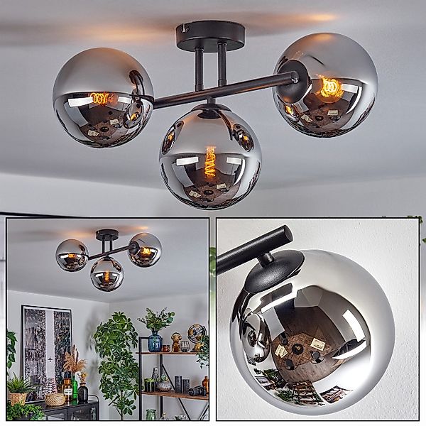 hofstein Deckenleuchte Deckenlampe aus Metall/Glas in günstig online kaufen