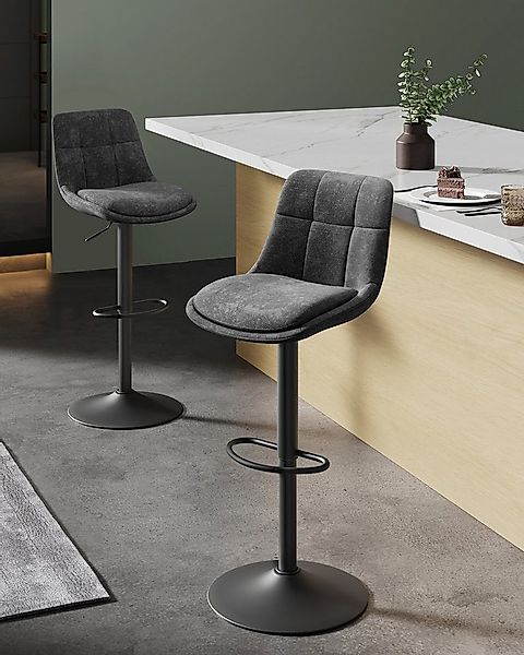 VASAGLE Barhocker Barstühle (Set, 4 St), höhenverstellbar, drehbar, Flanell günstig online kaufen