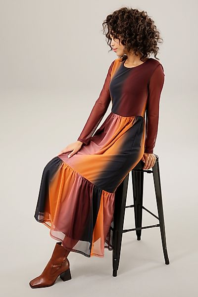 Aniston CASUAL Maxikleid in trendigen Gewürzfarben günstig online kaufen