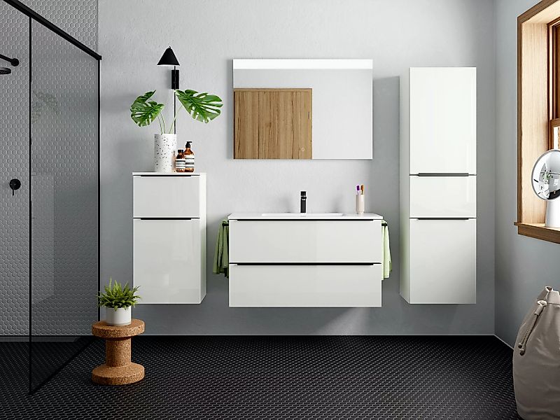 nobilia® Badmöbel-Set »Levere«, (2 St., vormontiert, mit Soft-Close), Hochg günstig online kaufen