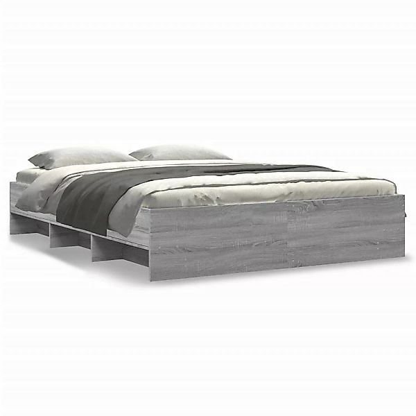 vidaXL Bettgestell Grau Sonoma 150x200 cm Holzwerkstoff Modell 22104091 günstig online kaufen