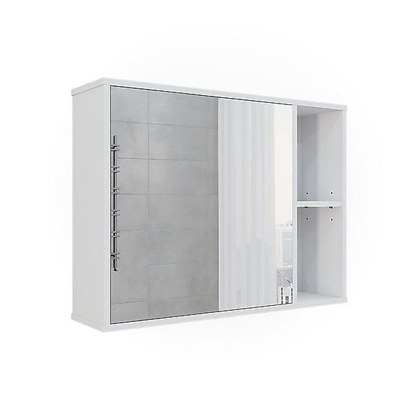 Vicco Badspiegelschrank Leano Weiß 80 x 60 cm günstig online kaufen