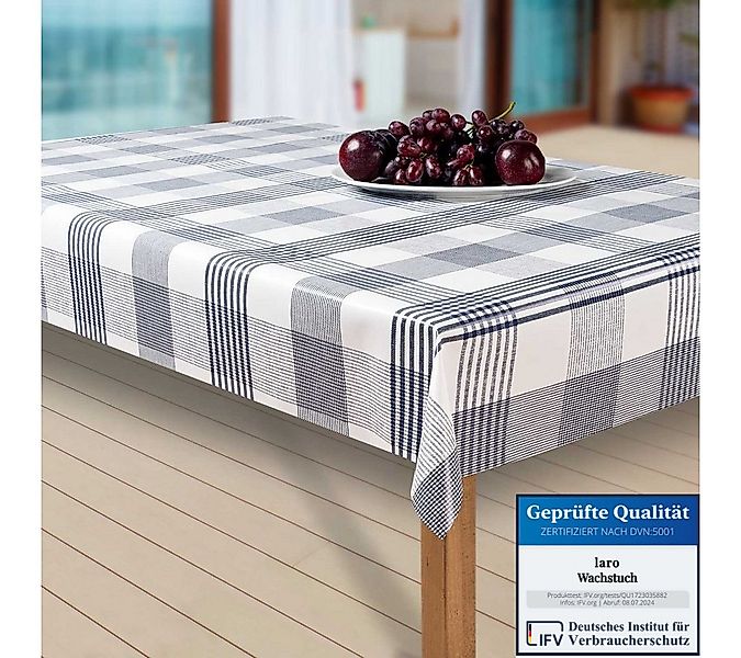 laro Tischdecke Wachstuch-Tischdecken Abwaschbar Karo. anthrazit/grau recht günstig online kaufen