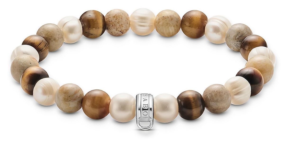 THOMAS SABO Armband Thomas Sabo Bead-Armband mit naturfarbenen Steinen Silb günstig online kaufen
