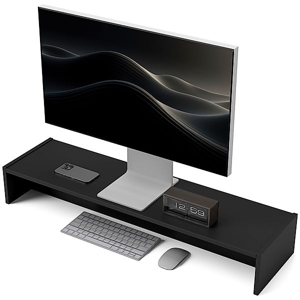HOMCOM Monitorständer PC mit 2 Aufbewahrungsfächern, Schreibtischmonitorhal günstig online kaufen