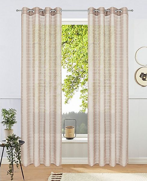 Bruno Banani Gardine Linus (1 St), Ösen, halbtransparent, 1 Schal, eingeweb günstig online kaufen