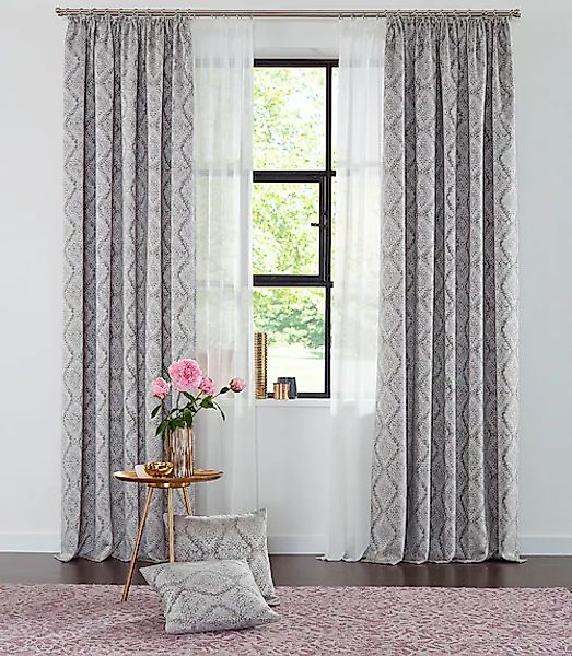 my home Gardine »Malin« Kräuselband 2 Stk. tlg. halbtransparent, 2-er Set, günstig online kaufen