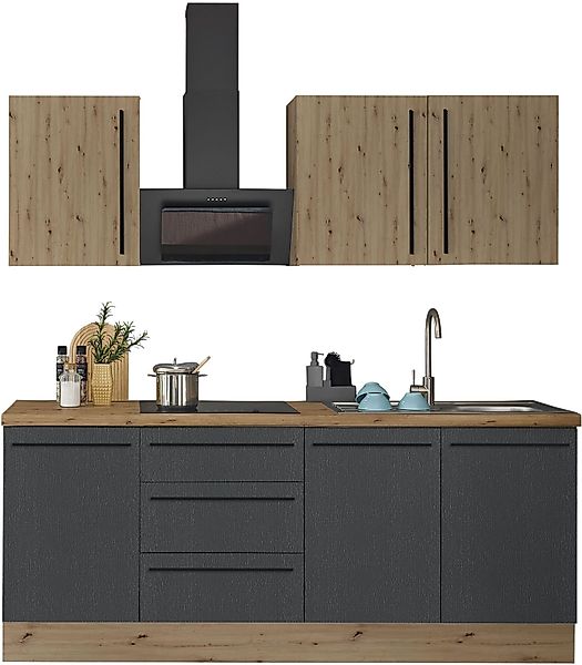 KOCHSTATION Küchenzeile "Florida", Breite 210 cm, Softclose für Türen und S günstig online kaufen