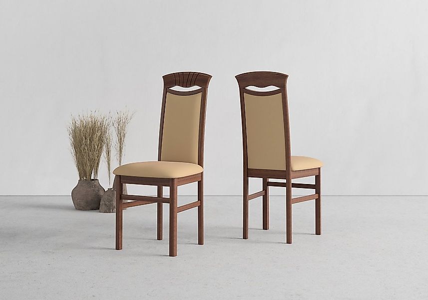 Home affaire Esszimmerstuhl Franz (Set, 2 St), strapazierfähige Microfaser, günstig online kaufen