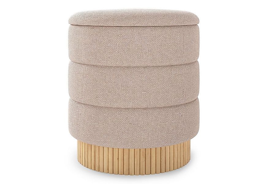 COSTWAY Sitzhocker, mit Stauraum 35,5L & Deckel Polsterhocker rund günstig online kaufen