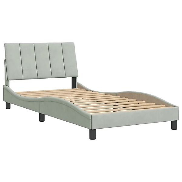 vidaXL Bettgestell ohne Matratze Hanko Hellgrau 100x200 cm Samt 3207831 günstig online kaufen