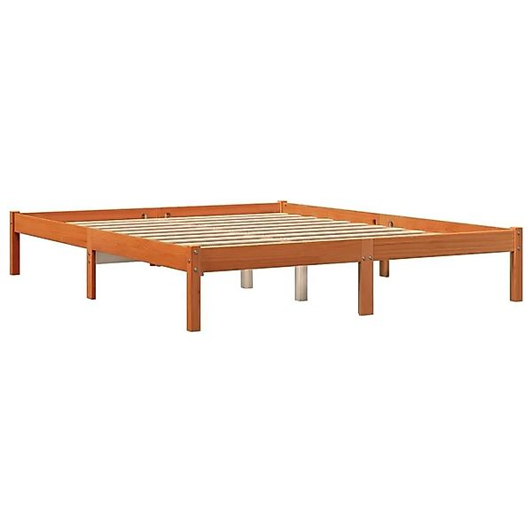 vidaXL Massivholzbett ohne Matratze Wachsbraun 160x200 Kiefernholz 844863 günstig online kaufen